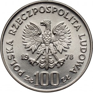 People's Republic of Poland, 100 gold 1978, Adam Mickiewicz, SAMPLE, nickel