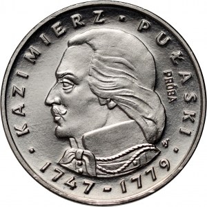 Poľská ľudová republika, 100 zlotých 1976, Kazimierz Pulaski, PRÓBA, nikel