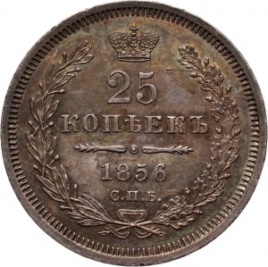 Russia, Alexander II, 25 Kopecks 1856 СПБ ФБ, St. Petersburg