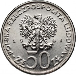 PRL, 50 złotych 1981, Światowy Dzień Żywności, PRÓBA, nikiel
