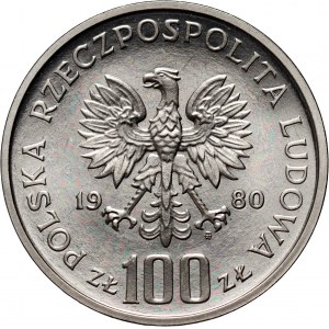 PRL, 100 zloty 1980, Jan Kochanowski, PRÓBA, nickel