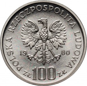 People's Republic of Poland, 100 gold 1980, Jan Kochanowski, SAMPLE, nickel