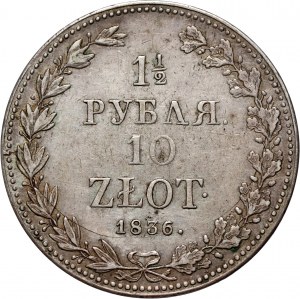 Ruské dělení, Mikuláš I., 1 1/2 rublu = 10 zlotých 1836 MW, Varšava