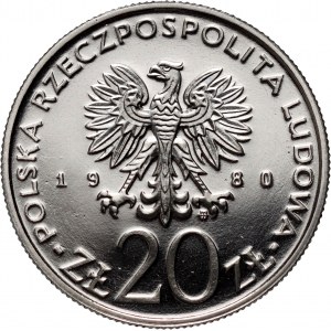 PRL, 20 złotych 1980, 1905 - Łódź, PRÓBA, nikiel