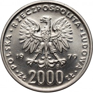 Poľská ľudová republika, 2000 zlotých 1979, Mieszko I, PRÓBA, nikel