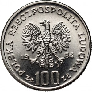 PRL, 100 złotych 1984, Wincenty Witos, PRÓBA, nikiel