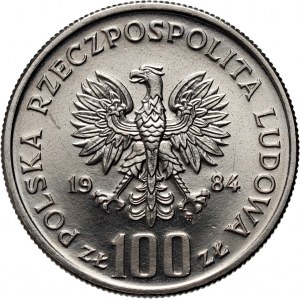 PRL, 100 złotych 1984, 40 Lat PRL, PRÓBA, nikiel