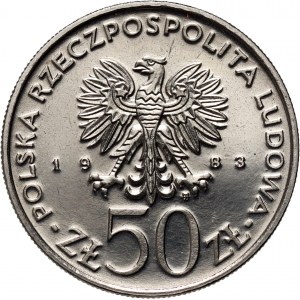 PRL, 50 zloty 1983, Ignacy Łukasiewicz, PRÓBA, nichel