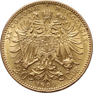 Austria, Franz Joseph I, 20 Corona 1899, Vienna