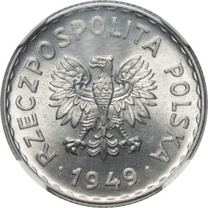 PRL, 1 zlotý 1949, Varšava, hliník