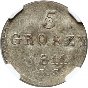 Księstwo Warszawskie, Fryderyk August I, 5 groszy 1811 IS, Warszawa