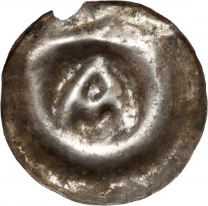Jędrzejów Abbey, button brakteat 14th century, letter A