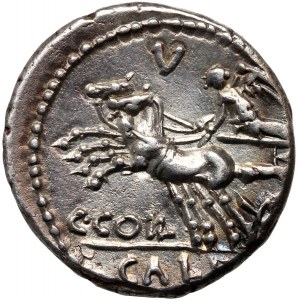 Římská republika, C. Coelius Caldus 104 př. n. l., denár, Řím
