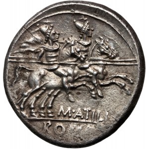 République romaine, M. Atilius Saranus 148 BC, denarius, Rome