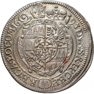 Czechy, Ołomuniec, Karol II Liechtenstein, 3 krajcary 1693