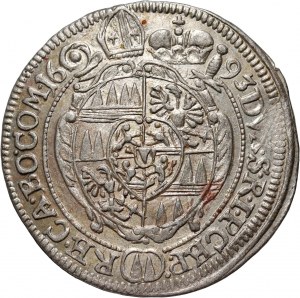 Czechy, Ołomuniec, Karol II Liechtenstein, 3 krajcary 1693