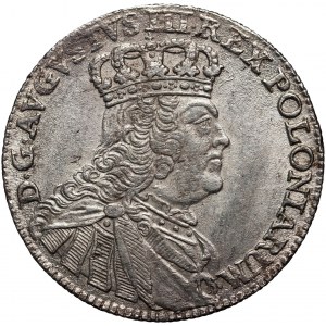 Agosto III, ort 1755 EC, piccolo busto del re, Lipsia - data forata?