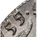 August III, ort 1755 EC, malá busta krále, Lipsko - proražené datum?