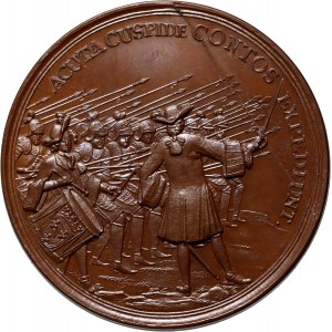 Auguste II le Fort, médaille de 1697, Conti près du Mont du Roi
