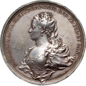 August III, Medaille ohne Datum (1747), Vermählung von Maximilian Joseph und Maria Anna