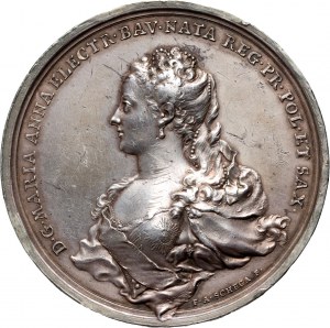 Auguste III, médaille sans date (1747), Mariage de Maximilien Joseph et de Marie-Anne