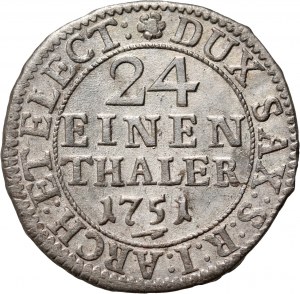 August III, 1/24 thaler (penny) 1751 FWôF, Dresden