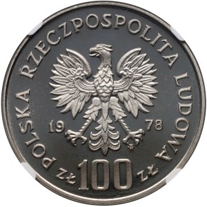 PRL, 100 zloty 1978, Adam Mickiewicz, PRÓBA, nickel