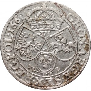 Johannes II. Kasimir, Sixpence 1661 TLB, Krakau