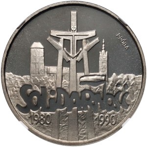 Troisième République, 200000 zloty 1990, Solidarité, ÉCHANTILLON, nickel