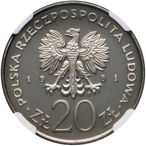 People's Republic of Poland, 20 zloty 1981, Barbican in Cracow, SAMPLE, nickel