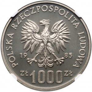 République populaire de Pologne, 1000 or 1985, Przemyslaw II, PRÓBA, nickel
