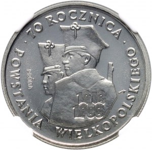 People's Republic of Poland, 100 zloty 1988, 70th anniversary of the Greater Poland Uprising, PRÓBA, nickel