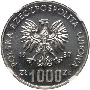 PRL, 1000 zlotých 1987, Wrocław, PRÓBA, nikl