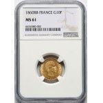 France, Napoleon III, 10 Francs 1860 BB, Strasbourg