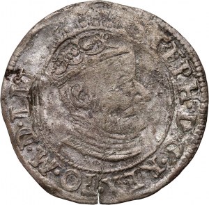 Stefan Batory, penny 1580, Vilnius, Aquila e Pogo nello scudo, trifoglio al rovescio