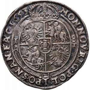 Giovanni II Casimiro, ort 1653 AT, Poznań, scudo ovale