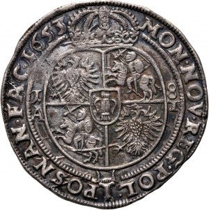 Jan II Kazimierz, ort 1653 AT, Poznań, tarcza owalna