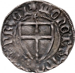 Zakon Krzyżacki, Konrad III von Jungingen 1393-1407, szeląg, Toruń, z literą 