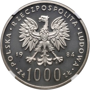 People's Republic of Poland, 1000 gold 1984, Swan, SAMPLE, nickel