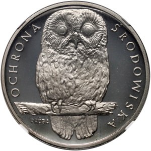 République populaire de Pologne, 1000 zloty 1986, Protection de l'environnement - Sowa, PRÓBA, nickel