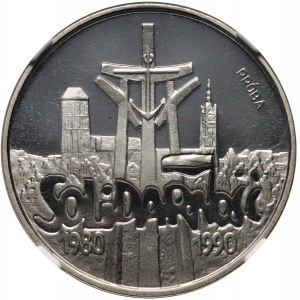 Tretia republika, 100000 zlotých 1990, Solidarita, SAMPLE, nikel