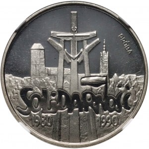 Dritte Republik, 100000 Zloty 1990, Solidarität, SAMPLE, Nickel