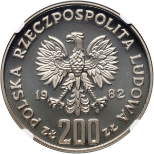 People's Republic of Poland, 200 gold 1982, XII World Cup - Spain 82, SAMPLE, nickel