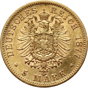 Německo, Prusko, Wilhelm I, 5 marek 1877 A, Berlín