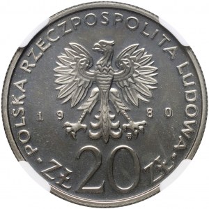 PRL, 20 złotych 1980, Proletariat, PRÓBA, nikiel