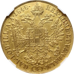 Austria, Ferdinando I, 4 ducati 1848 A, Vienna