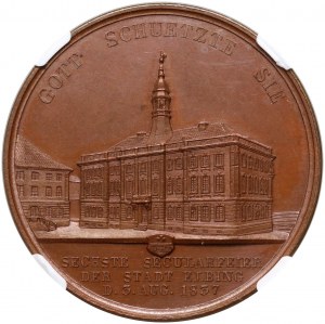 19. storočie, medaila z roku 1837, razená pri príležitosti 600. výročia Elblągu