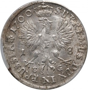 Germany, Brandenburg-Prussia, Friedrich III, 18 Gröscher 1700 CG, Königsberg