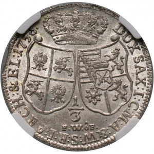 August III, 1/3 tolaru 1756 FWÔF, Drážďany