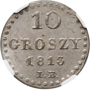 Varšavské knížectví, Fridrich August I., 10 groszy 1813 IB, Varšava